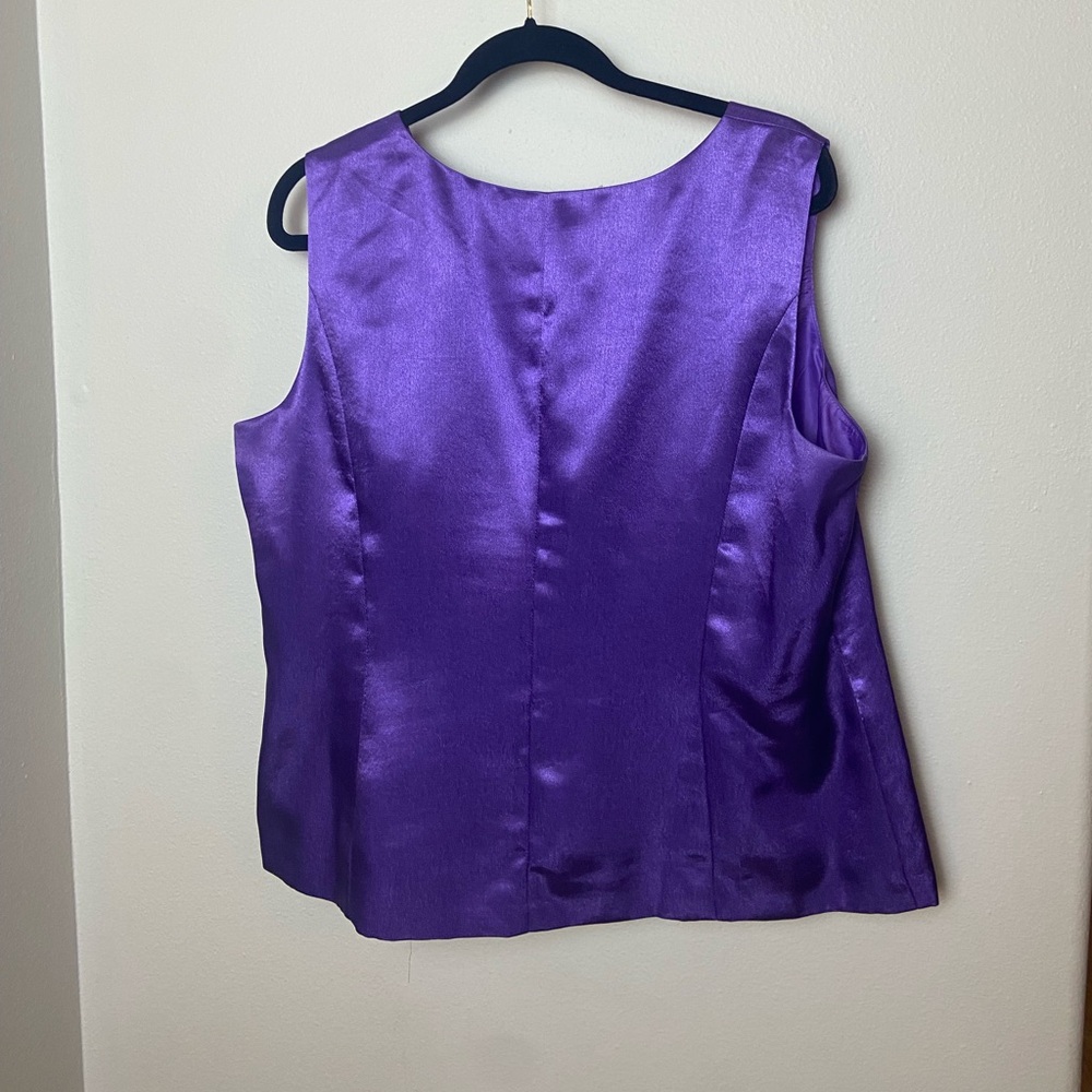 Elegant Purple Ben Marc International Tank and Blazer with Embellished Lapel - Picture 6 of 14